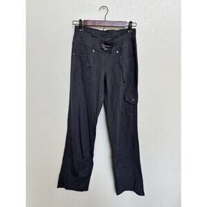 Kuhl Mova Pants Womens Cargo Gray/Green Stretch Knit Hiking Size 4 relaxed